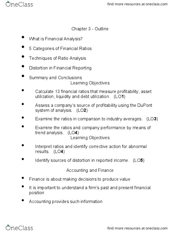 Business Administration - Accounting & Financial Planning FIN401 Lecture Notes - Lecture 3: Financial Analysis, Financial Statement, Retained Earnings thumbnail