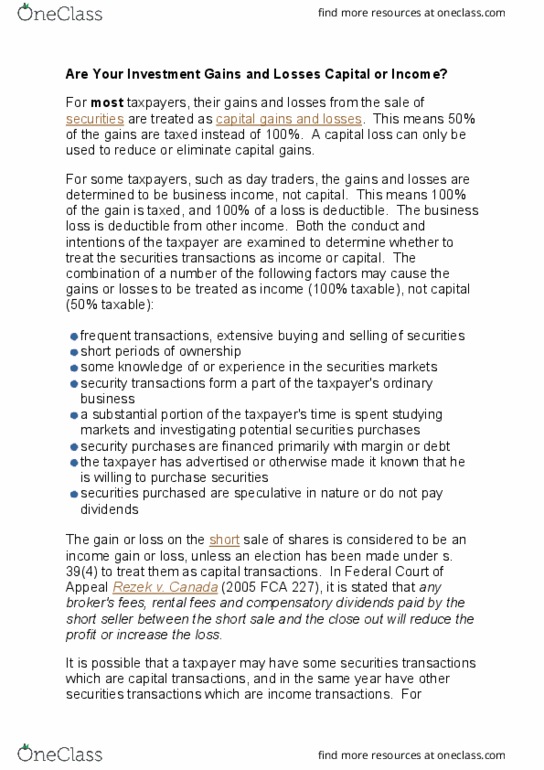 Business Administration - Accounting & Financial Planning FIN401 Lecture Notes - Lecture 17: Day Trader, Jan Rezek, Financial Institution thumbnail