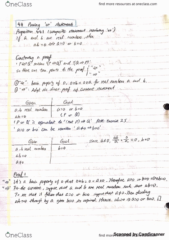 MATH 109 Chapter 4.4: Proving 