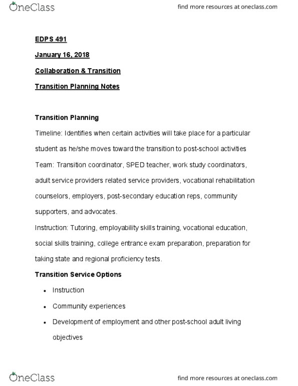 EDPS 41000 Lecture Notes - Lecture 3: Activities Of Daily Living, Vocational Rehabilitation thumbnail