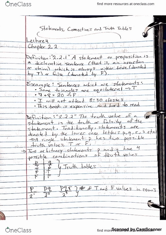 MA121 Lecture 4: Truth Tables thumbnail