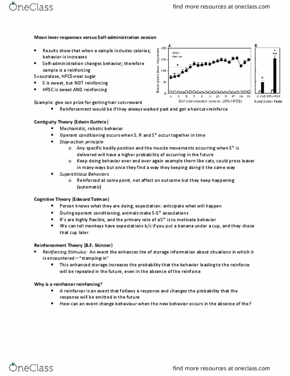 PSYC 2330 Lecture Notes - Lecture 14: Edward C. Tolman, Memory Consolidation, Contiguity thumbnail