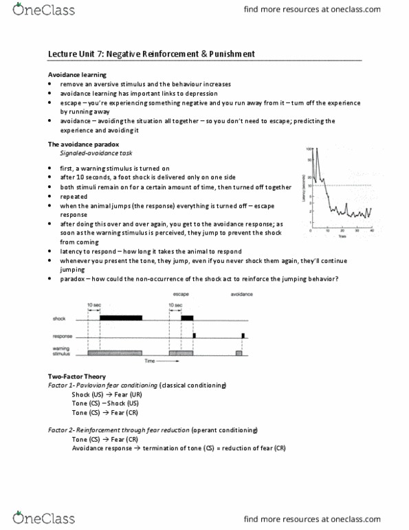 PSYC 2330 Lecture Notes - Lecture 19: Operant Conditioning, Fear Conditioning, Reinforcement thumbnail