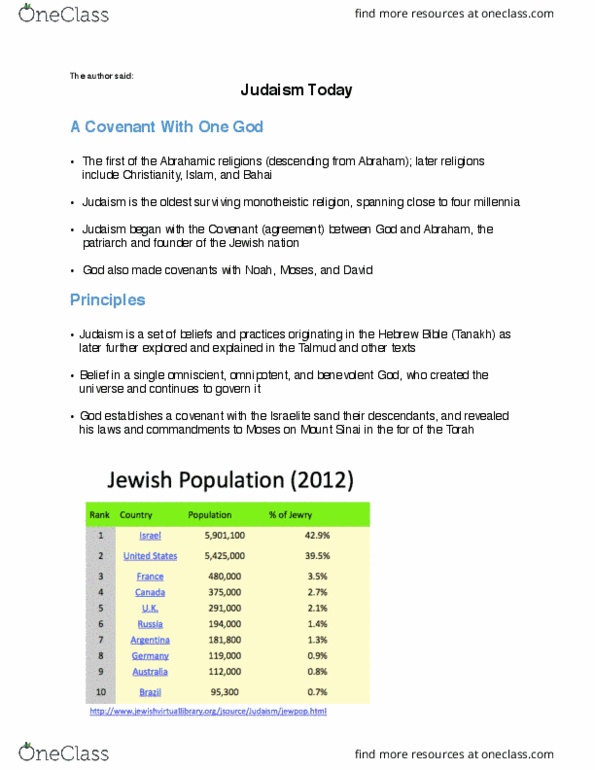 GMS 695 Chapter Notes - Chapter 10: Abrahamic Religions, Talmud, Omnipotence thumbnail