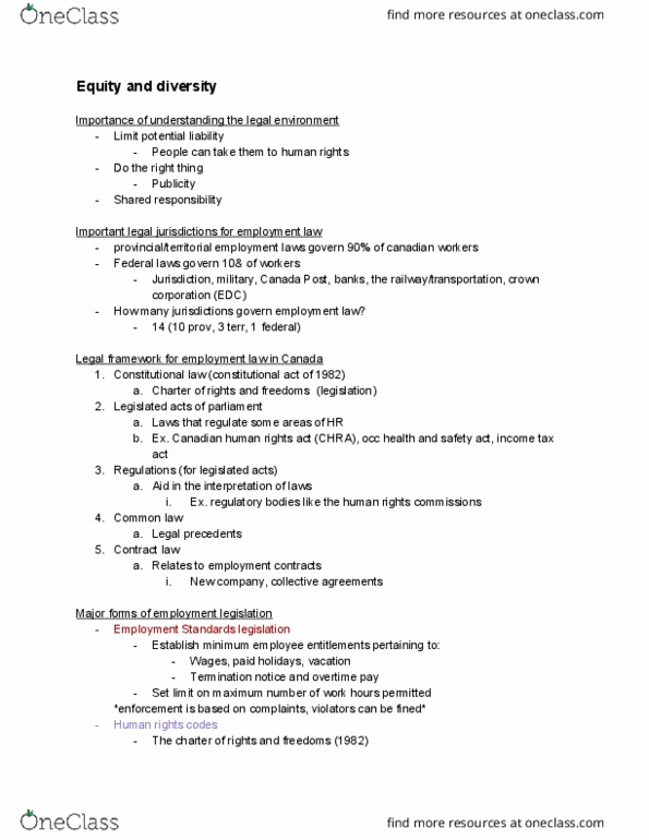 ADM 2337 Lecture Notes - Lecture 4: Fide, Protected Group, Reasonable Accommodation thumbnail