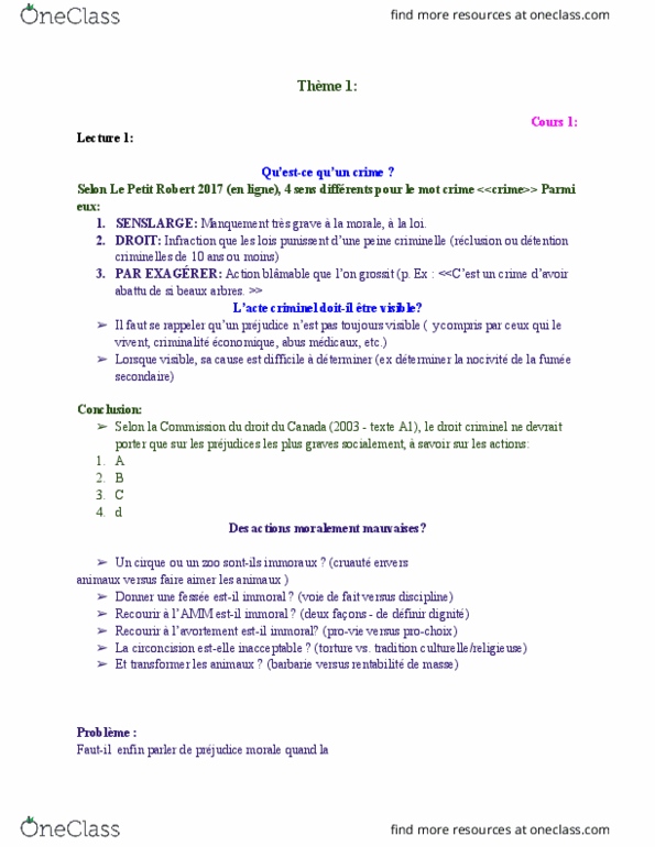 CRM 1700 Lecture Notes - Lecture 3: Summary Offence, Escalade, Dune thumbnail