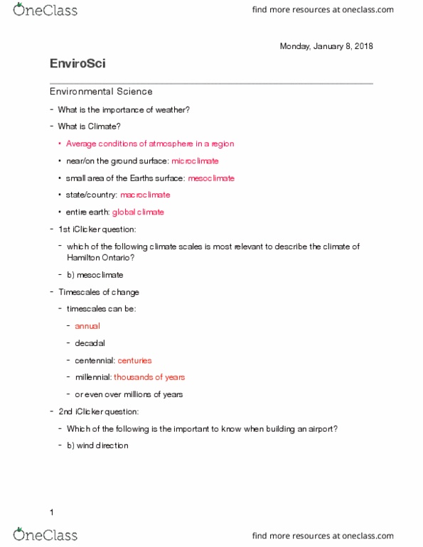 ENVIRSC 1A03 Lecture Notes - Lecture 2: Regional Climate Levels In Viticulture thumbnail