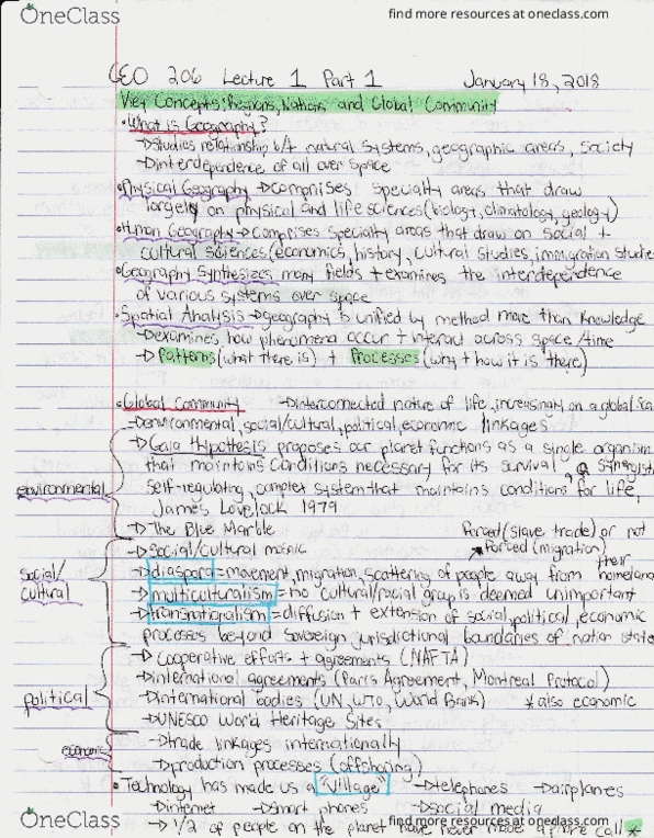 GEO 206 Lecture Notes - Lecture 1: T-Cell Receptor thumbnail