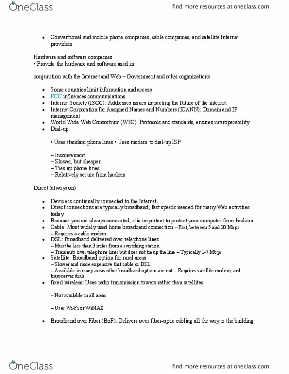 COIS 1010H Lecture Notes - Lecture 2: Wimax, Icann, Optical Fiber thumbnail