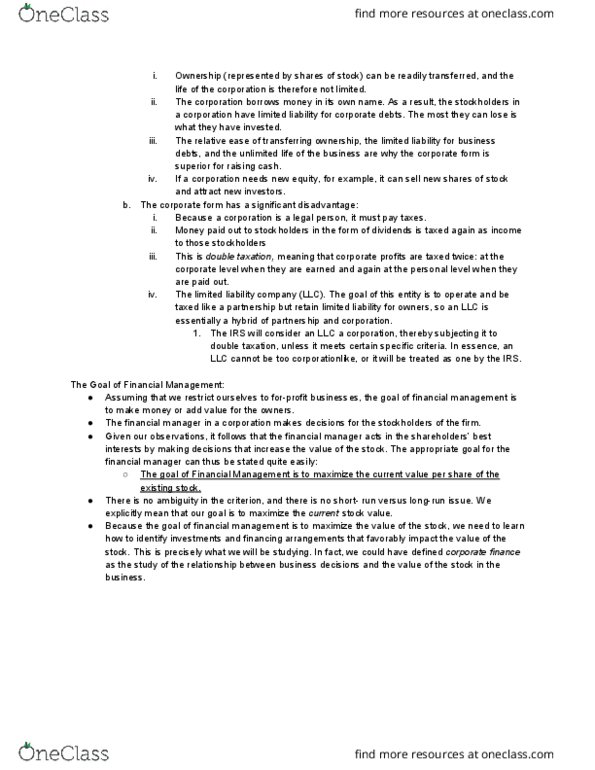 FINE 2000 Lecture Notes - Lecture 6: Double Taxation, Corporate Finance, Legal Personality thumbnail