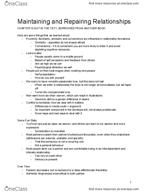 PSY 3102 Lecture Notes - Lecture 10: Homeostasis, Laura Schlessinger, Social Exchange Theory thumbnail