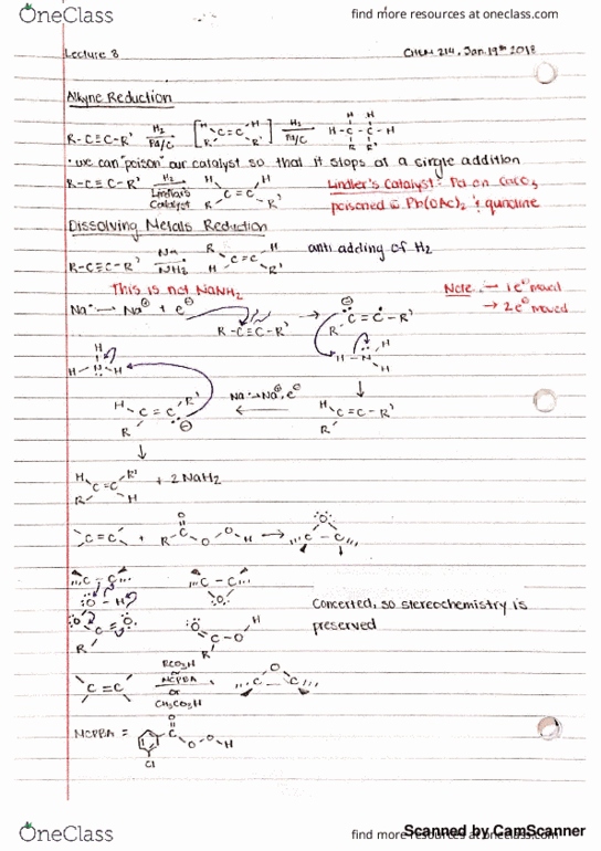 CHEM 214 Lecture 8: (01-19-18) Alkyne Reduction thumbnail