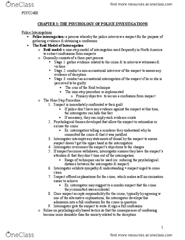 PSYC 2400 Chapter Notes - Chapter 3: Psychosexual Development, Disorganized Crime, Serial Killer thumbnail