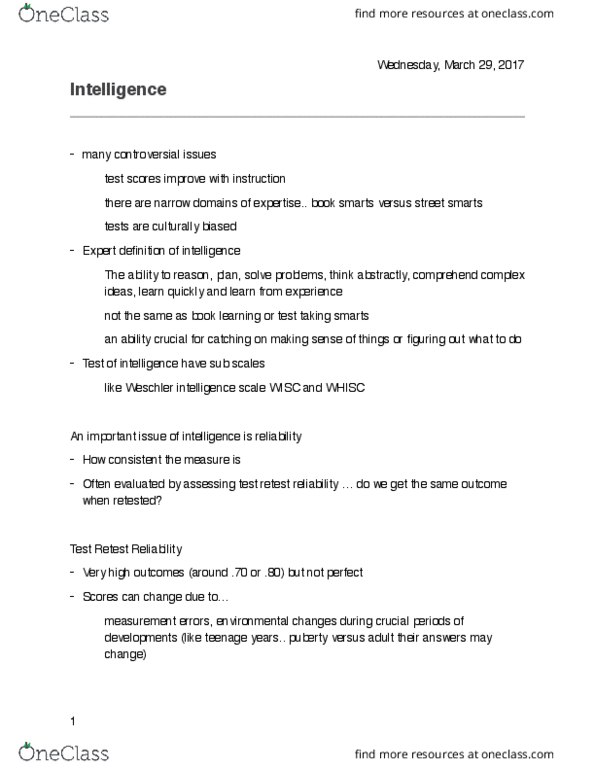 PSYCH 2H03 Lecture 30: Intelligence Lecture thumbnail