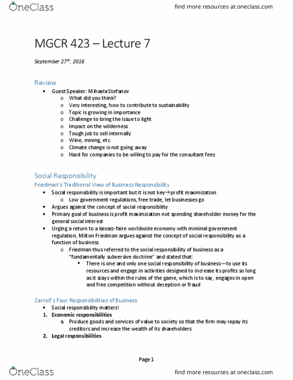 MGCR 423 Lecture Notes - Lecture 7: Unicef, Wnew-Fm, Profit Maximization thumbnail