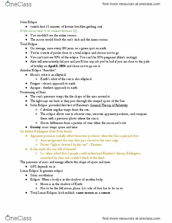 ASTRON C10 Lecture Notes - Lecture 6: Solar Eclipse Of April 8, 2024, Lunar Phase, Apsis thumbnail