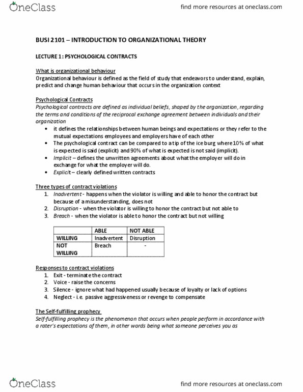 BUSI 2101 Lecture Notes - Lecture 1: The Need, Reinforcement, Job Satisfaction thumbnail