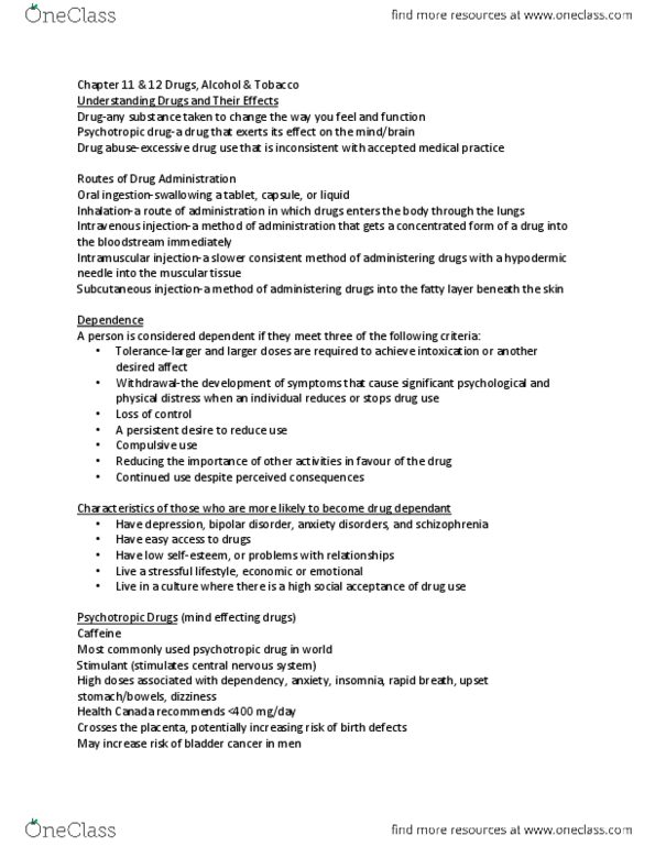 BPK 140 Lecture Notes - Extreme Weight Loss, Hypodermic Needle, Tachycardia thumbnail