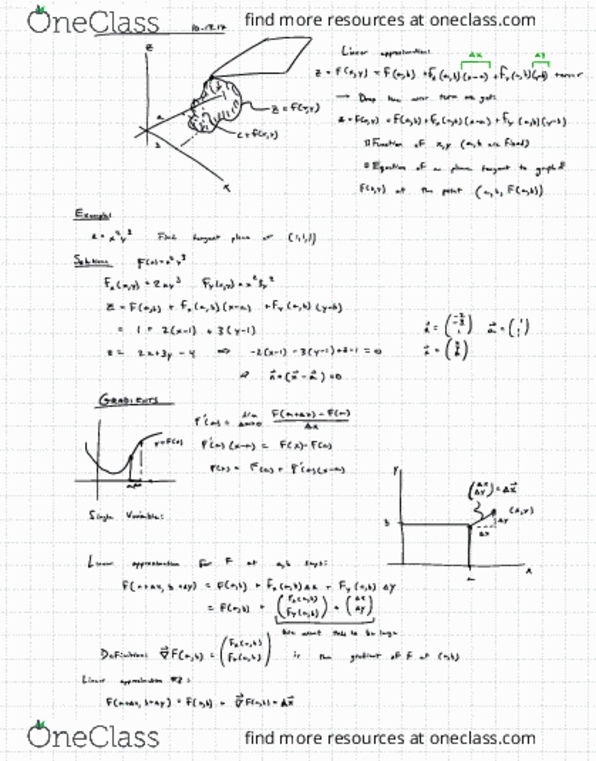 MATH 234 Lecture Notes - Lecture 15: Tangent Space thumbnail