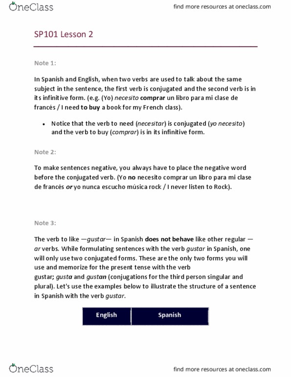 SP101 Lecture Notes - Lecture 9: Ruger Sp101, Pronoun, Infinitive thumbnail
