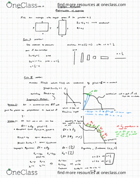 MATH 234 Lecture Notes - Lecture 25: Lagrange Multiplier, Level Set thumbnail