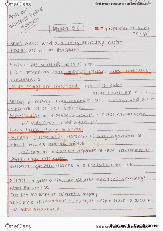 BIOL 1140 Lecture 1: Human Biology Lecture Notes 1 thumbnail