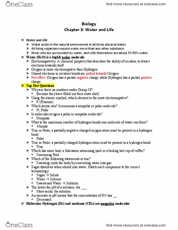 BIOL-L 112 Lecture Notes - Lecture 1: Alkalosis, Emergence, Olive Oil thumbnail