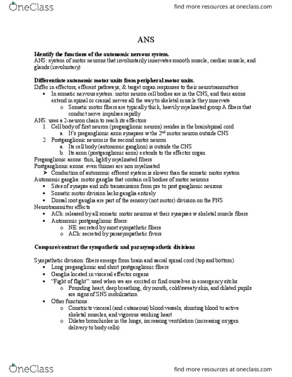 BIOL-2220 Lecture Notes - Lecture 4: Sarcolemma, Vagus Nerve, Reflex Arc thumbnail