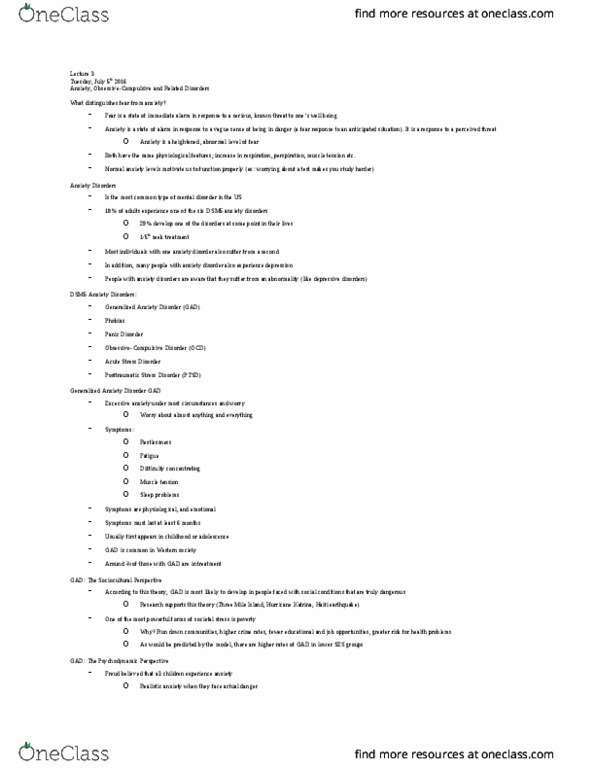 PSYC 2030 Lecture Notes - Lecture 3: Operant Conditioning, Combat Stress Reaction, Orbitofrontal Cortex thumbnail