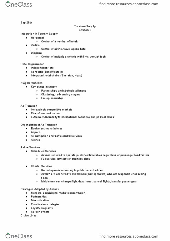 TOUR 1P91 Lecture Notes - Lecture 3: Product Differentiation, Dynamic Packaging, Price Discrimination thumbnail