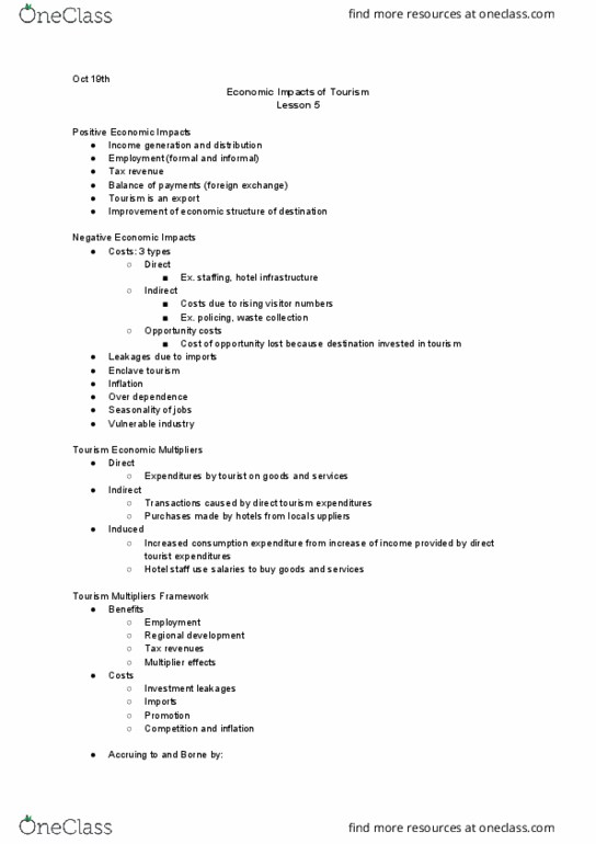 TOUR 1P91 Lecture Notes - Lecture 5: Niagara Fallsview Casino Resort, Revenue Sharing, Gross Regional Product thumbnail