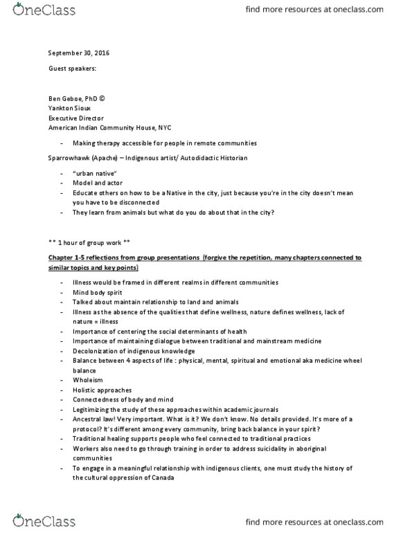 SWRK 424 Lecture Notes - Lecture 2: Medicine Wheel thumbnail