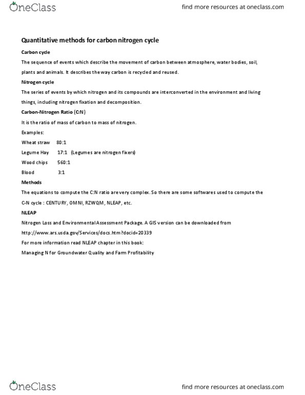 BREE 533 Lecture Notes - Lecture 10: List Of Lakes By Volume, Hydraulic Conductivity, Microorganism thumbnail