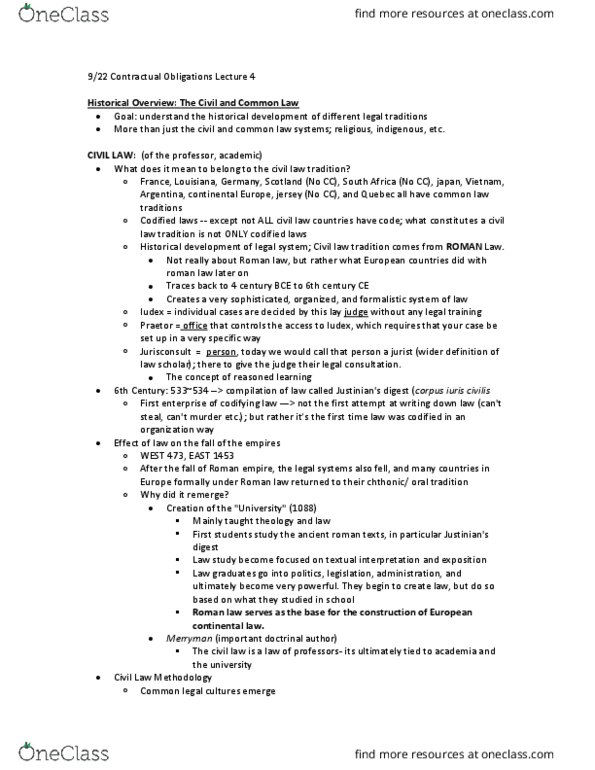 LAWG 100D1 Lecture Notes - Lecture 4: Precedent, Adversarial System, Public Law thumbnail