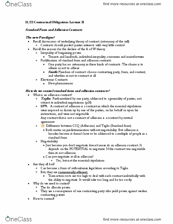 LAWG 100D1 Lecture Notes - Lecture 21: Natural Person, Gross Negligence, Suppletion thumbnail