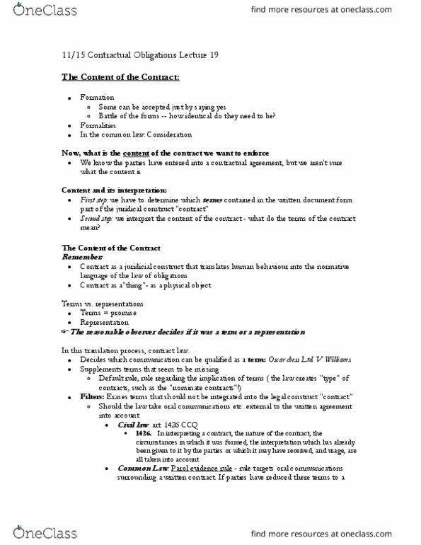 LAWG 100D1 Lecture Notes - Lecture 19: Contra Proferentem, Recap (Software), David Macbrayne thumbnail