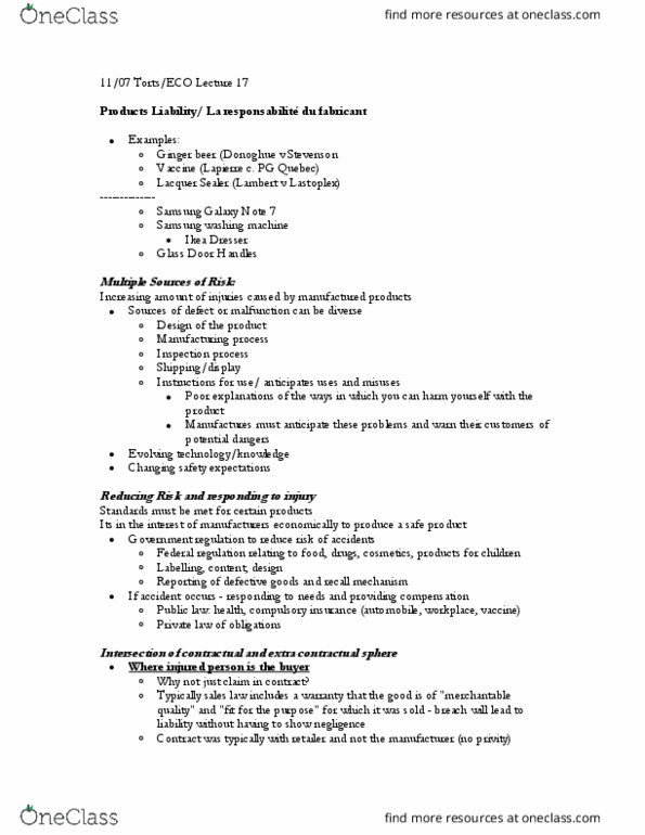 LAWG 101D1 Lecture Notes - Lecture 17: Stoping, Vicarious Liability, Lead Paint thumbnail