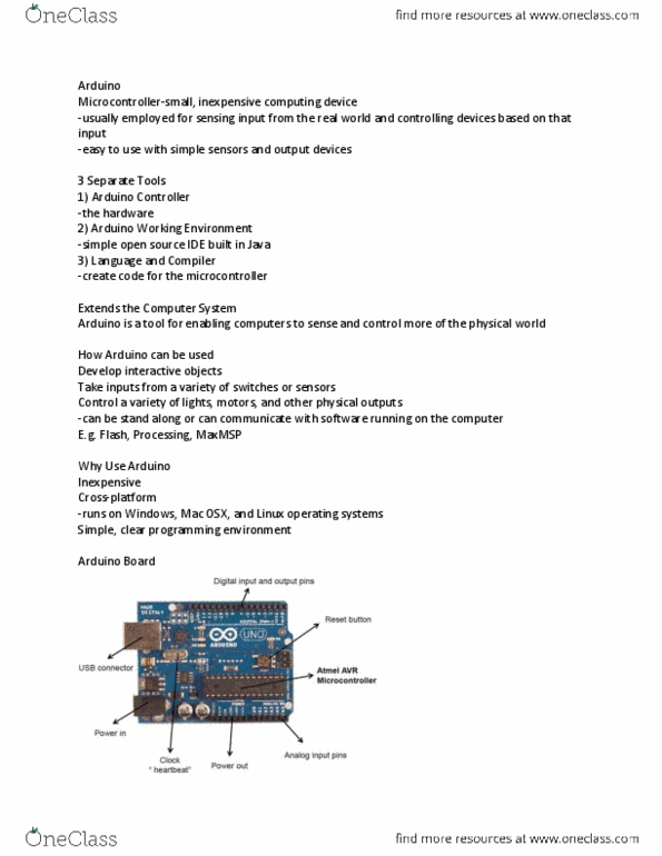 IAT 267 Lecture Notes - Lecture 5: Microcontroller, Reset Button, Atmel Avr thumbnail