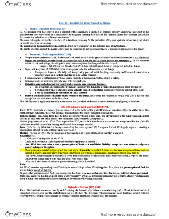 LAWG 101D2 Lecture Notes - Lecture 16: Force Majeure, Vale Limited, Napoleonic Code thumbnail