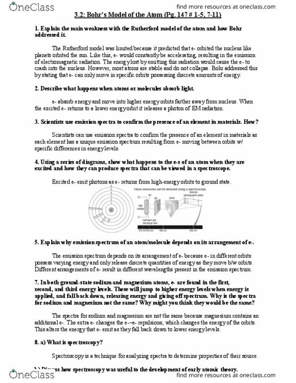 PSYCH 1X03 Lecture Notes - Lecture 3: Emission Spectrum, Bohr Model, Rutherford Model thumbnail