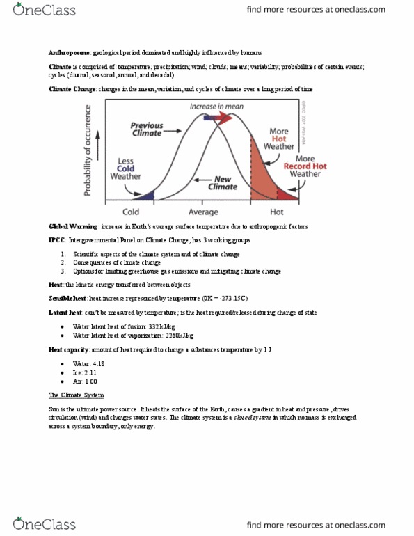 GEOG 3105 Lecture Notes - Lecture 1: Sulfur Dioxide, Latent Heat, Sensible Heat thumbnail