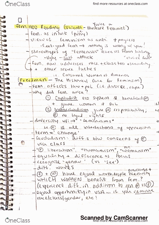 FEM 1100 Chapter 1: fem1100 reading valenti, friedman, and israelite & swartz thumbnail