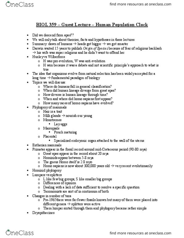 BIOL359 Lecture Notes - Lecture 30: Genetic Variability, Epidural Administration, Anabolic Steroid thumbnail