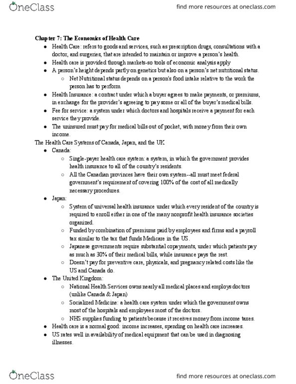 ECON 1201 Chapter Notes - Chapter 7: Health Insurance Mandate, Externality, Patient Protection And Affordable Care Act thumbnail