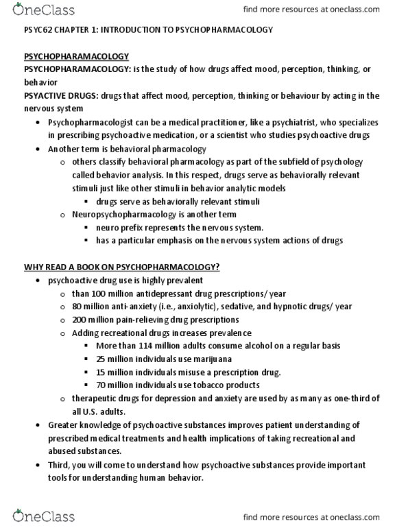 PSYC62H3 Chapter Notes - Chapter 1: Safety Pharmacology, Olanzapine, Analgesic thumbnail