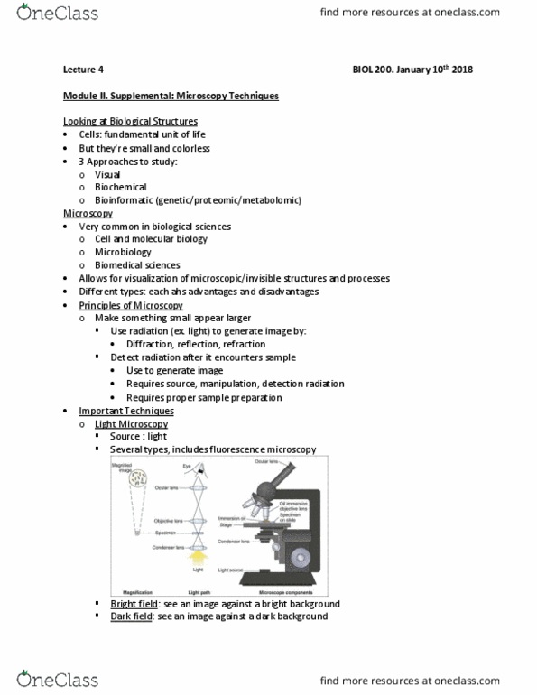 BIOL 200 Lecture Notes - Lecture 3: Scanning Probe Microscopy, Scanning Tunneling Microscope, Osmium thumbnail