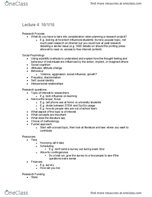 SOCPSY 2K03 Lecture Notes - Lecture 4: List Of Fables Characters, Henrietta Lacks, David Suzuki Foundation thumbnail
