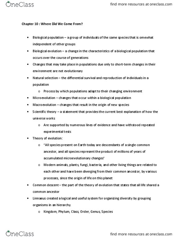 BISC104 Chapter Notes - Chapter 10: Decay Product, Biogeography, Convergent Evolution thumbnail