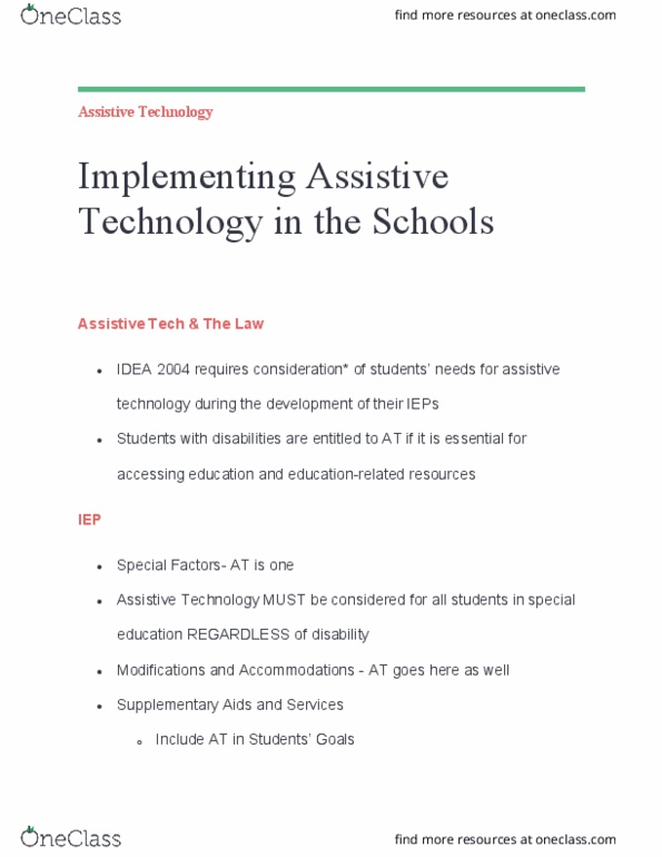 EDPS 45900 Lecture Notes - Lecture 1: Assistive Technology thumbnail
