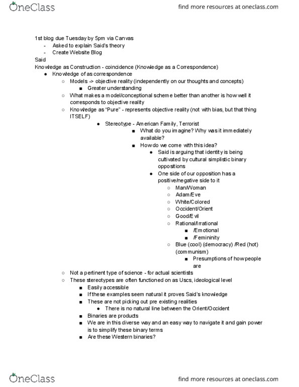 HUMAN 1AS Lecture Notes - Lecture 1: Heteronormativity, Femininity thumbnail